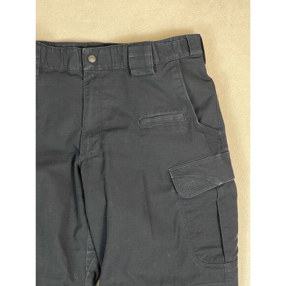 5.11 Tactical Series Pants Mens 34x34 Black Cargo Regular Fit Elastic Waist - Picture 2 of 13